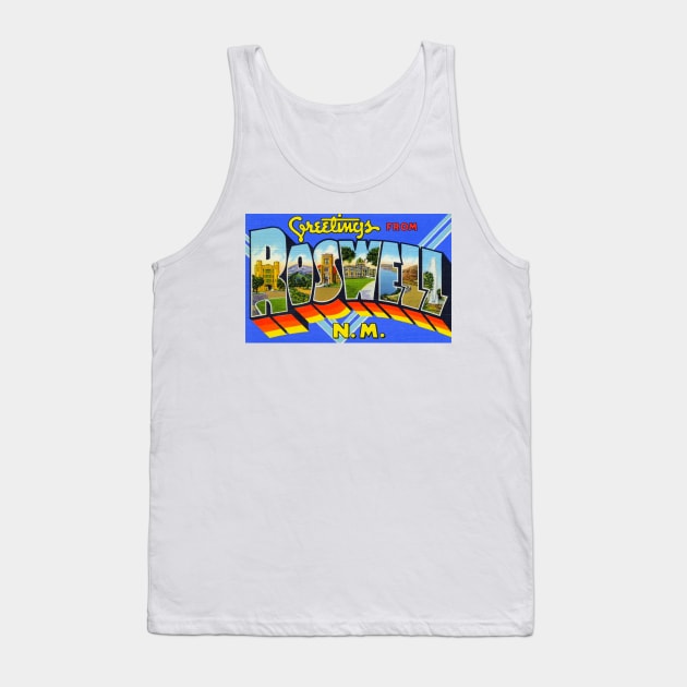 Greetings from Roswell New Mexico - Vintage Large Letter Postcard Tank Top by Naves